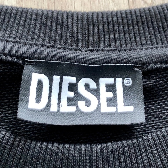 Diesel S-Ginn New Industries Logo Mens Crew Neck Sweatshirt Pullover M Black New - Picture 8 of 13